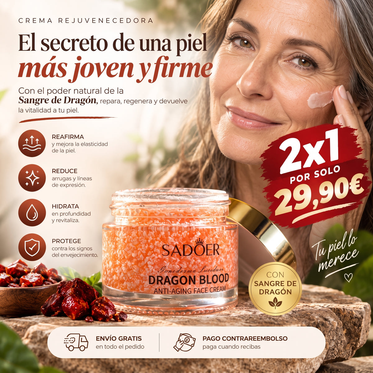Nura Sangre de Dragón & Retinol – Crema Regeneradora Antiedad Intensiva (50g)