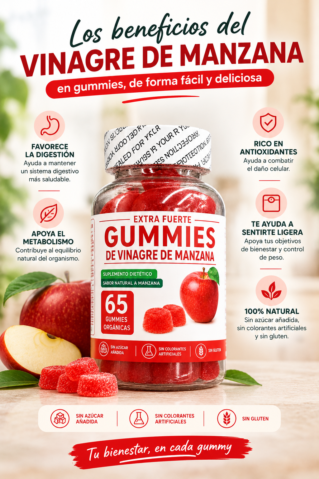 Gomitas de Vinagre de Manzana para Metabolismo