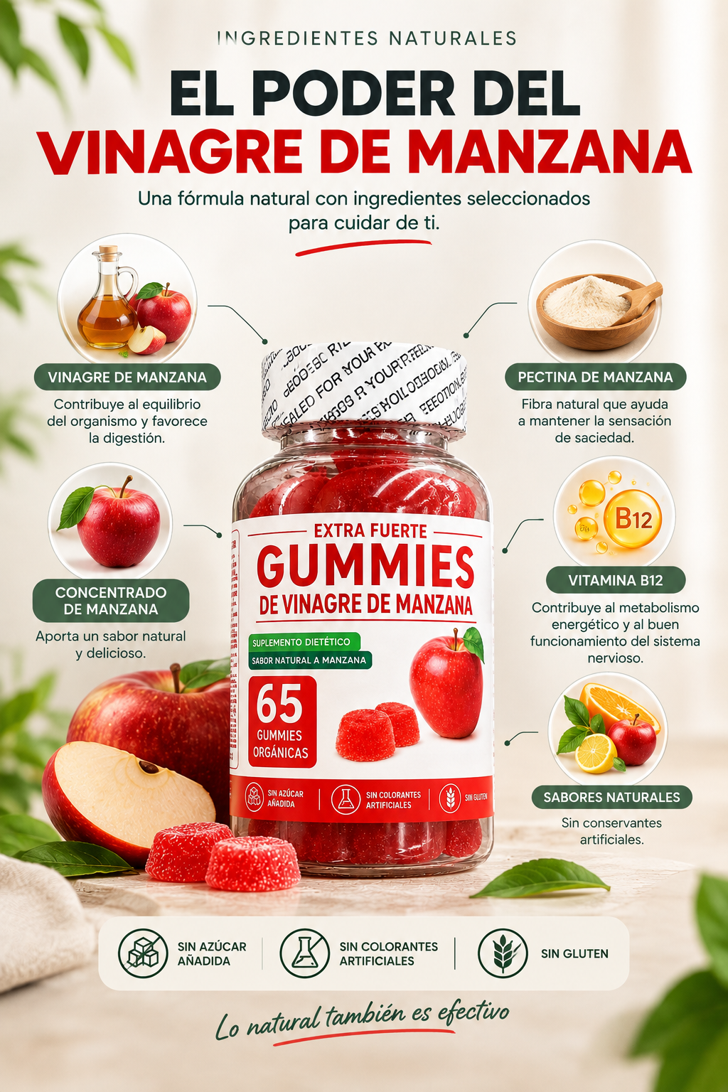 Gomitas de Vinagre de Manzana para Metabolismo