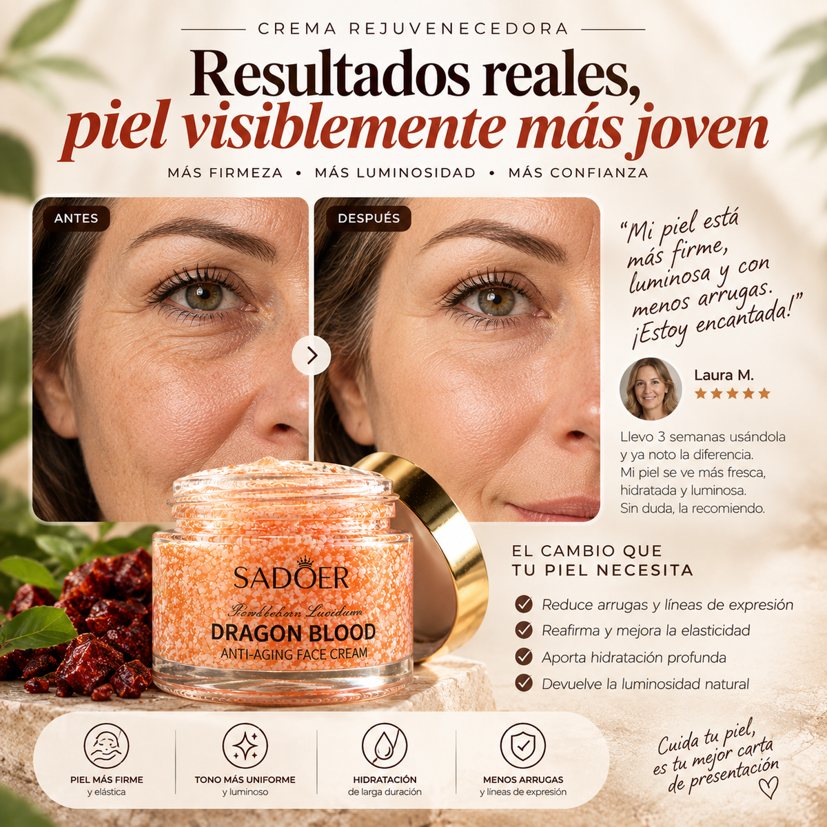 Nura Sangre de Dragón & Retinol – Crema Regeneradora Antiedad Intensiva (50g)