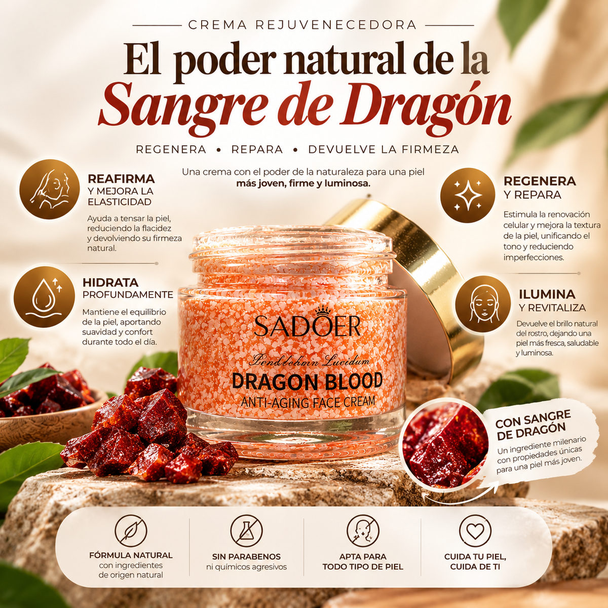 Nura Sangre de Dragón & Retinol – Crema Regeneradora Antiedad Intensiva (50g)