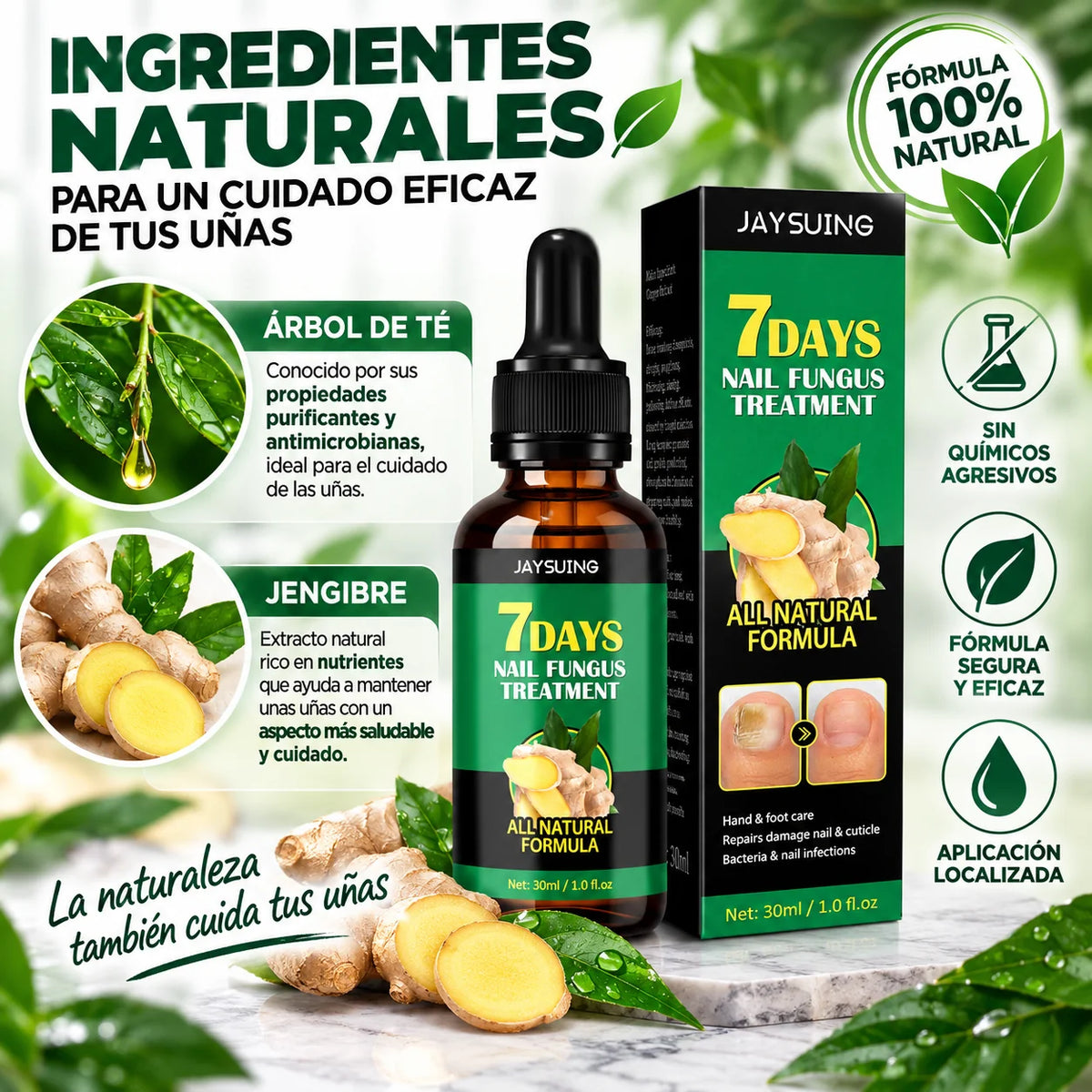 Nura — Aceite de Uñas para Hongos (Fórmula Intensiva Tea Tree)