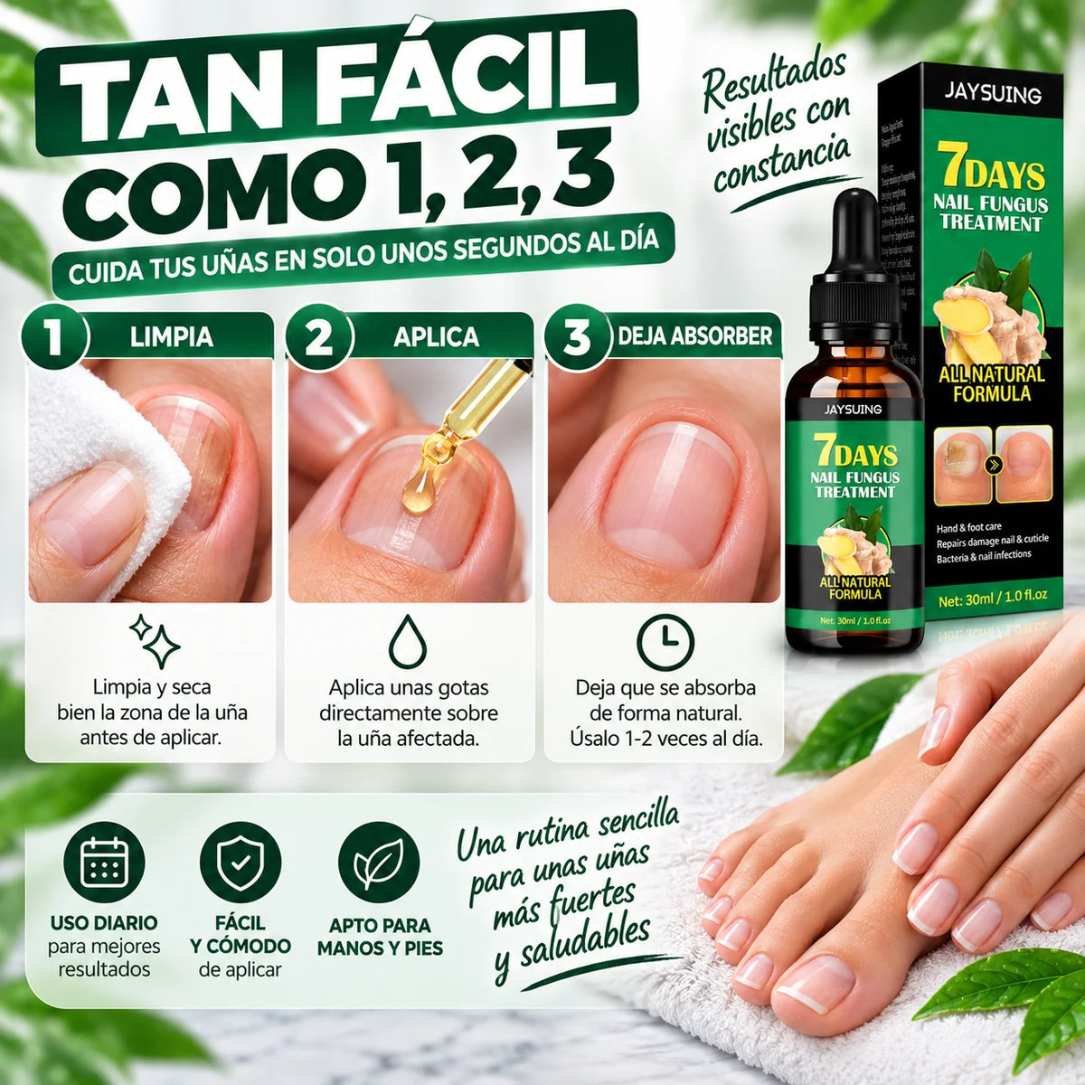 Nura — Aceite de Uñas para Hongos (Fórmula Intensiva Tea Tree)