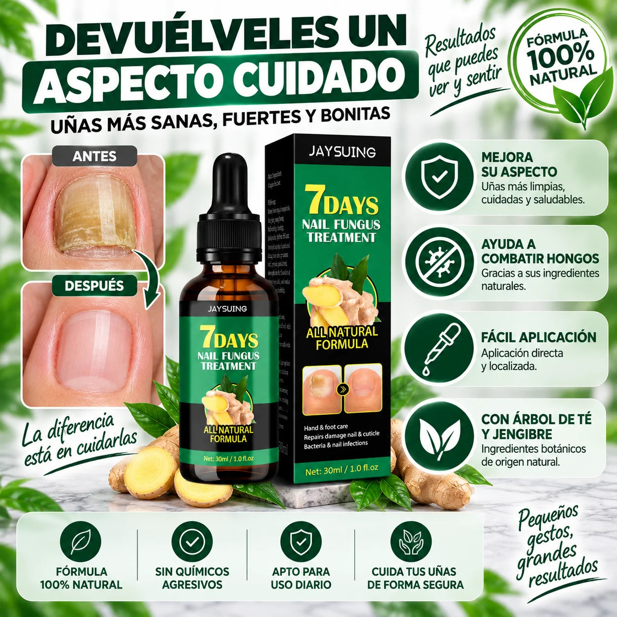 Nura — Aceite de Uñas para Hongos (Fórmula Intensiva Tea Tree)
