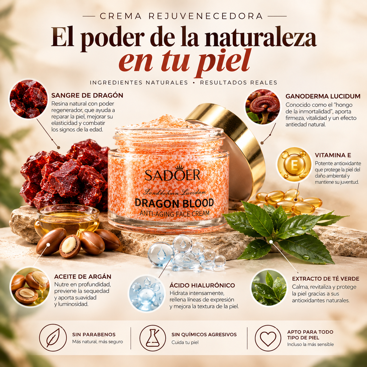 Nura Sangre de Dragón & Retinol – Crema Regeneradora Antiedad Intensiva (50g)